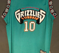 Men 10 Mike Bibby Jersey Green Vancouver Grizzlies Throwback Swingman