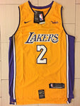 Men 2 Lonzo Ball Jersey Yellow Los Angeles Lakers Jersey Swingman