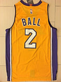 Men 2 Lonzo Ball Jersey Yellow Los Angeles Lakers Jersey Swingman