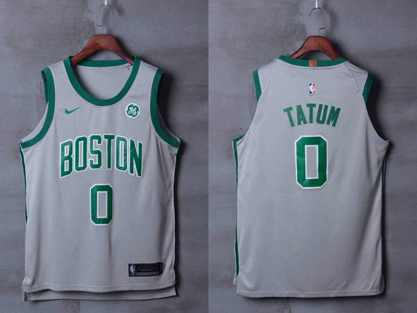 Men 0 Jayson Tatum Jersey City Edition Gray Boston Celtics Jersey Player
