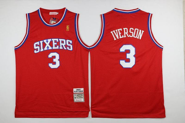Men 3 Allen Iverson Jersey Red Philadelphia 76ers Jersey Fanatics