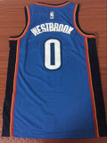 Men 0 Russell Westbrook Jersey Blue Oklahoma City Thunder Swingman Fanatics
