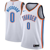 Men 0 Russell Westbrook Swingman Jersey White Oklahoma City Thunder Jersey