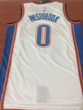 Men 0 Russell Westbrook Swingman Jersey White Oklahoma City Thunder Jersey