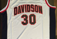Men Davidson Wildcats 30 Stephen Curry Jersey White Swingman