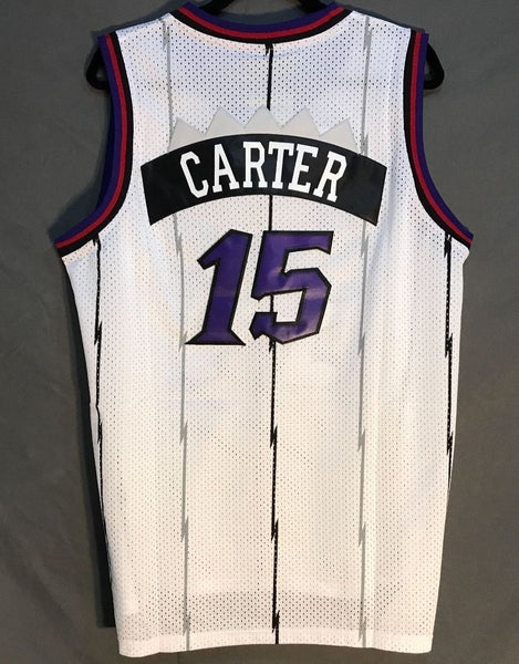 Men 15 Vince Carter Jersey White Toronto Raptors Throwback Swingman