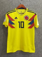 2018 Men Colombia Jersey Home #10 James Jersey World Cup Jersey Fans
