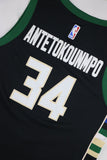 Men 34 Giannis Antetokounmpo Bucks Jersey Black Milwaukee Bucks Swingman
