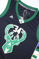 Men 34 Giannis Antetokounmpo Bucks Jersey Black Milwaukee Bucks Swingman