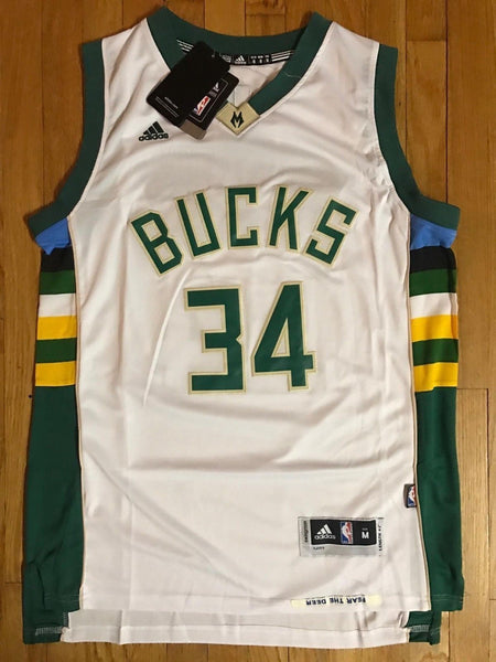 Men 34 Giannis Antetokounmpo Bucks Jersey White Milwaukee Bucks Swingman