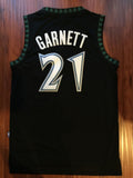 Men 21 Kevin Garnett Jersey Black Minnesota Timberwolves Swingman Jersey