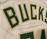 Men 34 Giannis Antetokounmpo Bucks Jersey White Milwaukee Bucks Swingman