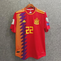 2018 Men Spain Jersey Home 22 Isco Jersey Soccer World Cup Jersey Player